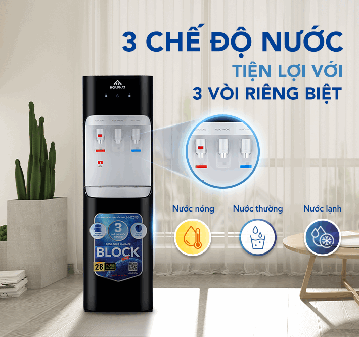 Cây nước nóng lạnh hút bình Hòa Phát HHC385